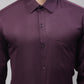 Men's Purple-Wine Dobby Textured Formal Shirt