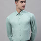 Men's Green Cotton Solid Formal Shirt