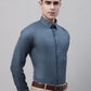 Men's Teal Blue Cotton Solid Formal Shirt