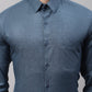 Men's Teal Blue Cotton Solid Formal Shirt