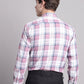 Men Pink Checked Ragular Fit Formal Shirt ( SF 884 Pink )