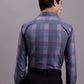 Men's Cotton Blend Checked Formal Shirt ( SF 888 Purple )