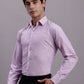 Men's Geomatric Printed Cotton Blend Formal Shirt ( SF 889 Light-Purple )