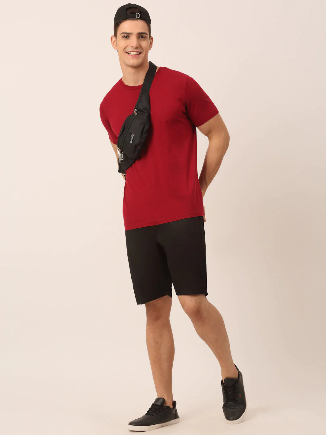 Jainish Men's Casual Cotton Solid Shorts ( SGP 153 Black )