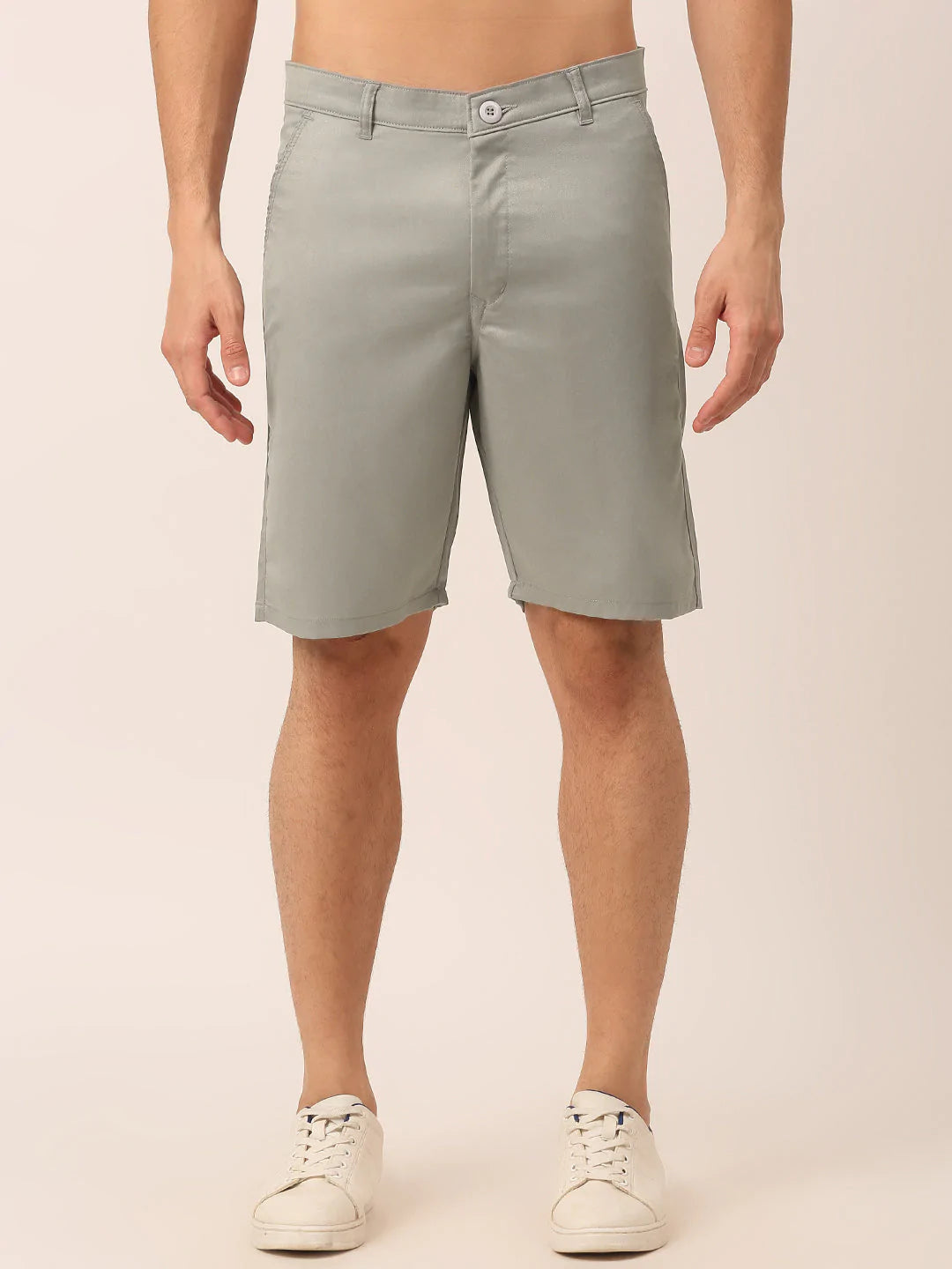 Jainish Men's Casual Cotton Solid Shorts ( SGP 153 Light-Grey )