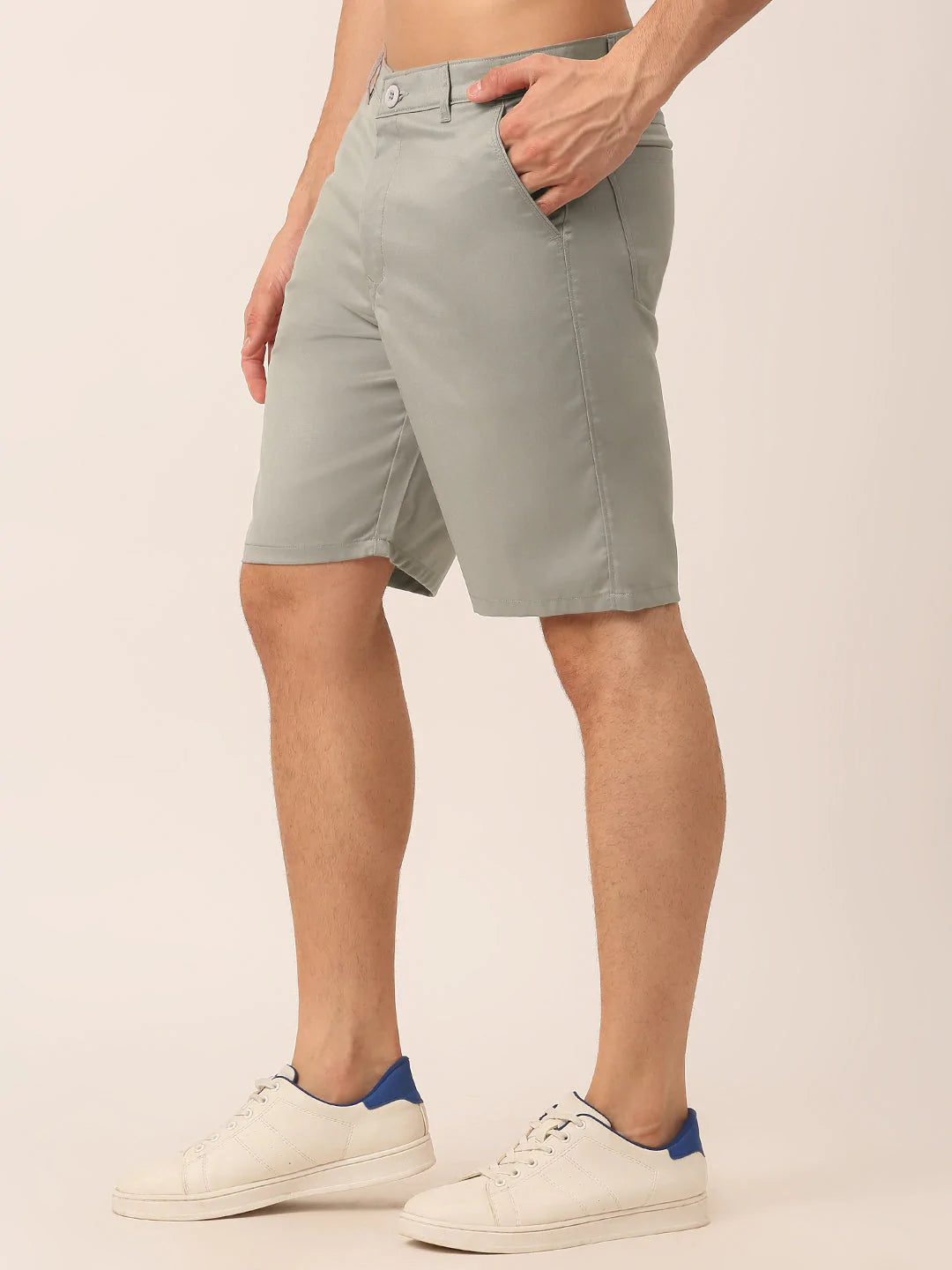 Jainish Men's Casual Cotton Solid Shorts ( SGP 153 Light-Grey )