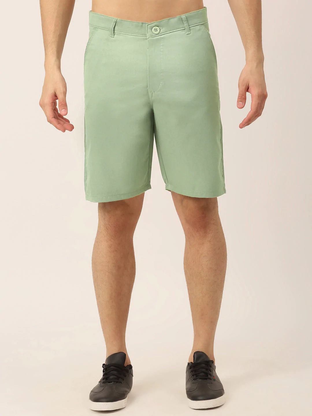Jainish Men's Casual Cotton Solid Shorts ( SGP 153 Pista-Green )