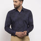 Jainish Navy Men's Cotton Printed Formal Shirt's ( SF 775Navy )