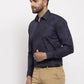 Jainish Navy Men's Cotton Printed Formal Shirt's ( SF 775Navy )