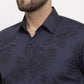 Jainish Navy Men's Cotton Printed Formal Shirt's ( SF 775Navy )