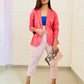 Jompers Women Peach Solid Single-Breasted Smart Casual Blazer ( JOB 6001 Peach )