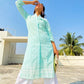Women Sky Blue & White Chikankari Embroidered Kurta with Palazzos ( JOKPL C-W 1351 Lime )